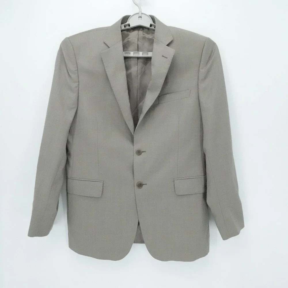 Ermenegildo Zegna Blazer Mens 40R Tan Wool Silk Sport Coat Formal Business Italy
